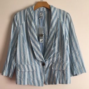 JCP Blue and White Striped Blazer NWT